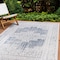 World Rug Gallery Transitional Bohemian Weather Resistant Indoor/Outdoor Area Rug 5' x 7' Blue 4029BLUE5X7 - alternate 1